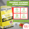 Казеиновый протеин STEELPOWER LONG CASEIN, пакет 900 гр, Клубника